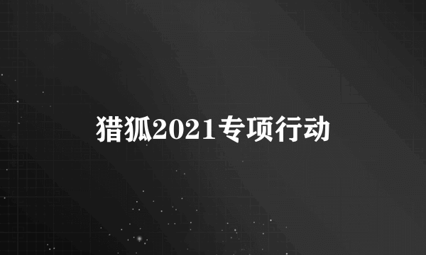 猎狐2021专项行动