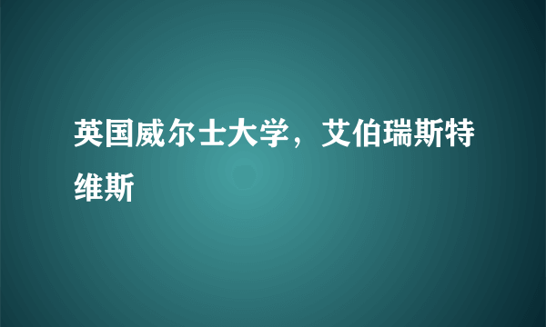 英国威尔士大学，艾伯瑞斯特维斯