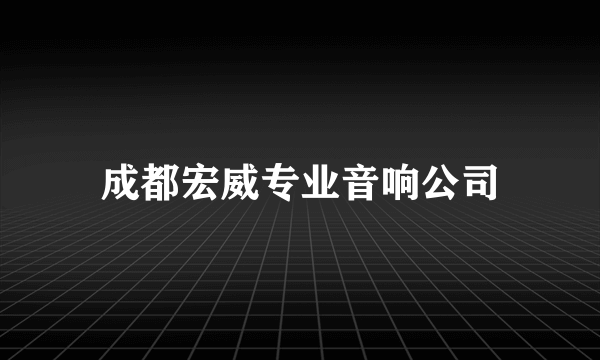 成都宏威专业音响公司