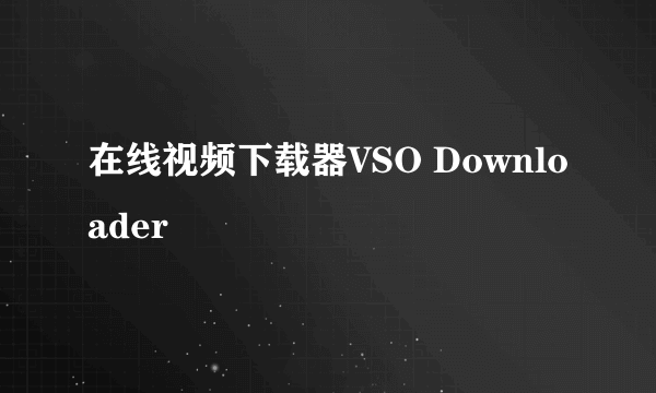 在线视频下载器VSO Downloader