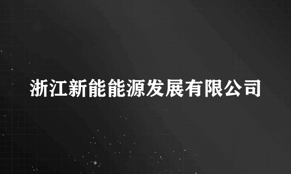 浙江新能能源发展有限公司