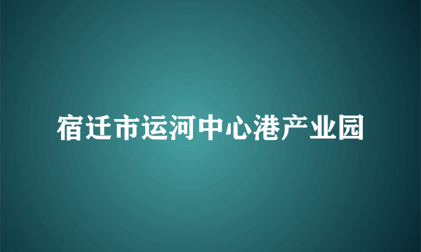 宿迁市运河中心港产业园