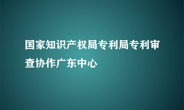 国家知识产权局专利局专利审查协作广东中心