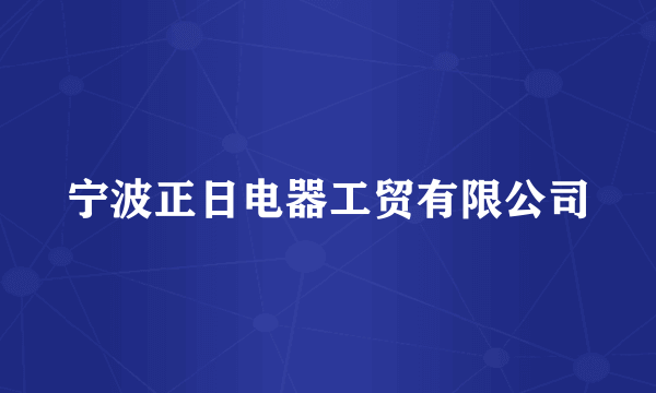 宁波正日电器工贸有限公司