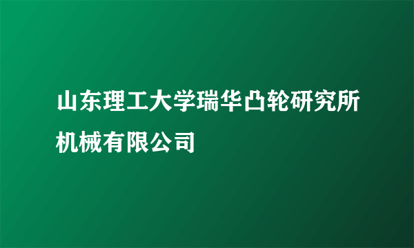 山东理工大学瑞华凸轮研究所机械有限公司