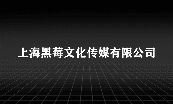 上海黑莓文化传媒有限公司