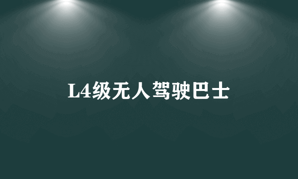 L4级无人驾驶巴士