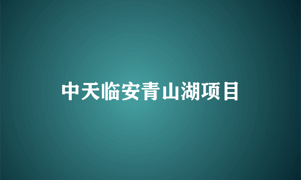 中天临安青山湖项目