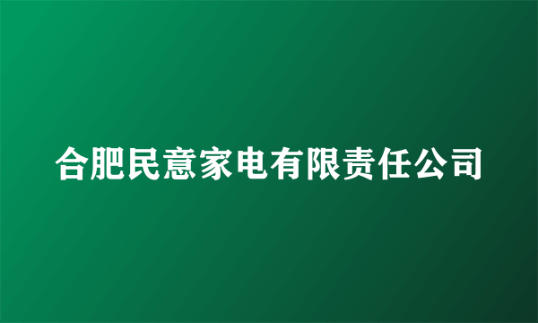 合肥民意家电有限责任公司