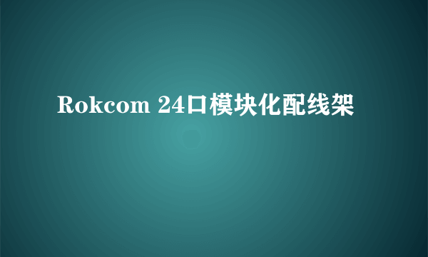 Rokcom 24口模块化配线架