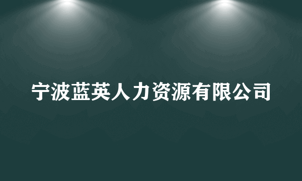 宁波蓝英人力资源有限公司