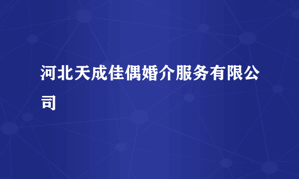 河北天成佳偶婚介服务有限公司