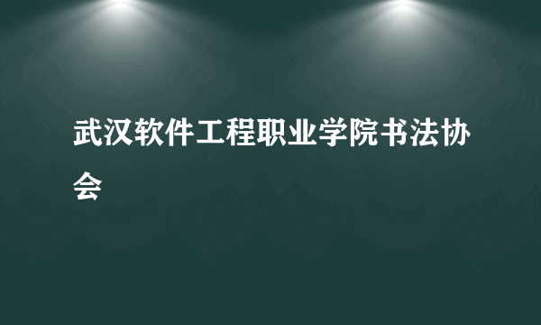 武汉软件工程职业学院书法协会