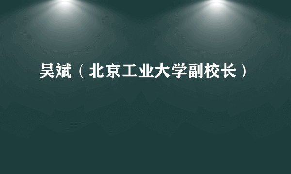 吴斌（北京工业大学副校长）