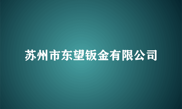 苏州市东望钣金有限公司