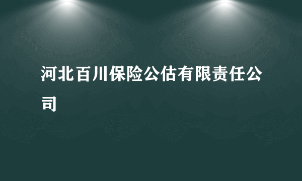 河北百川保险公估有限责任公司