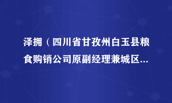 泽拥（四川省甘孜州白玉县粮食购销公司原副经理兼城区粮站原负责人）