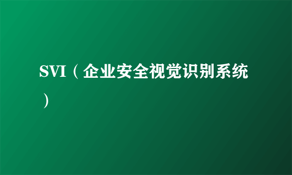 SVI（企业安全视觉识别系统）