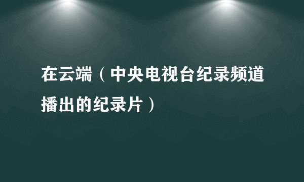 在云端（中央电视台纪录频道播出的纪录片）