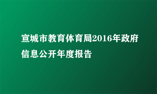 宣城市教育体育局2016年政府信息公开年度报告