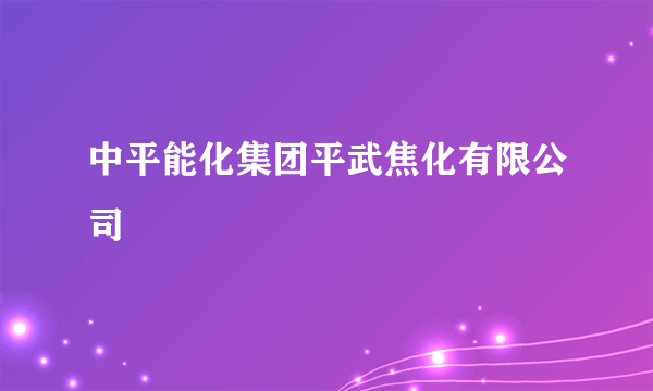 中平能化集团平武焦化有限公司