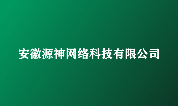 安徽源神网络科技有限公司