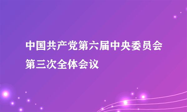 中国共产党第六届中央委员会第三次全体会议