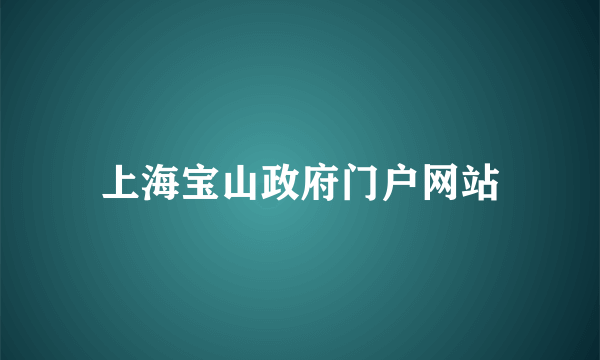 上海宝山政府门户网站