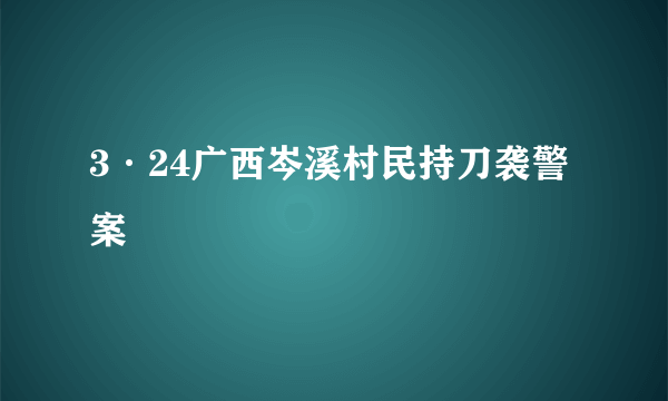 3·24广西岑溪村民持刀袭警案