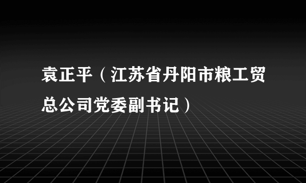 袁正平（江苏省丹阳市粮工贸总公司党委副书记）