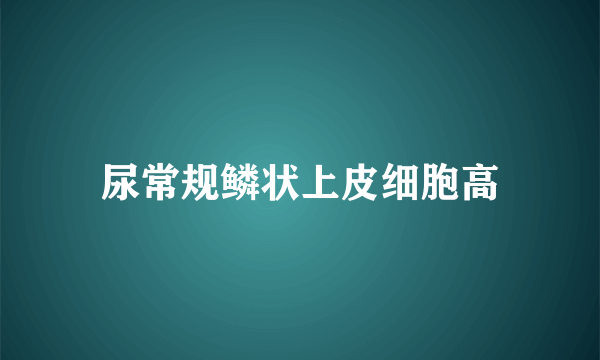 尿常规鳞状上皮细胞高