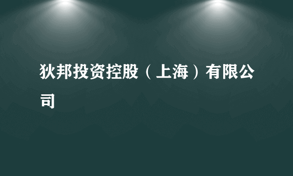 狄邦投资控股（上海）有限公司