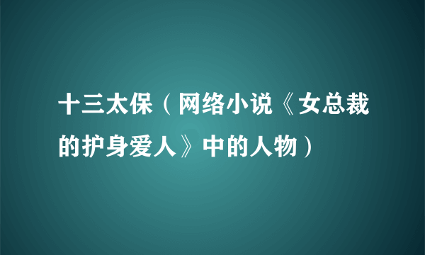 十三太保（网络小说《女总裁的护身爱人》中的人物）