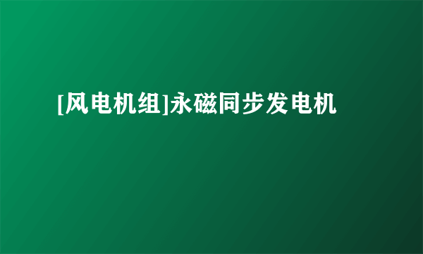 [风电机组]永磁同步发电机