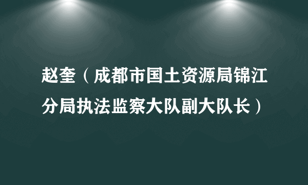 赵奎（成都市国土资源局锦江分局执法监察大队副大队长）