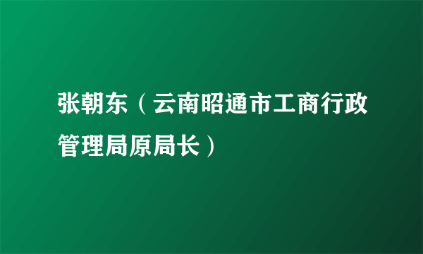 张朝东（云南昭通市工商行政管理局原局长）