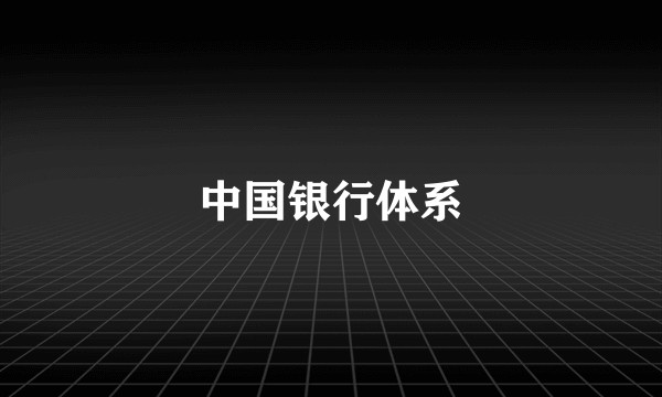 中国银行体系