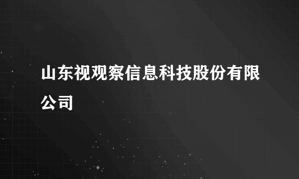 山东视观察信息科技股份有限公司