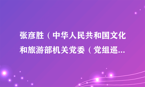 张彦胜（中华人民共和国文化和旅游部机关党委（党组巡视工作领导小组办公室）副书记、巡视办副主任，一级巡视员）