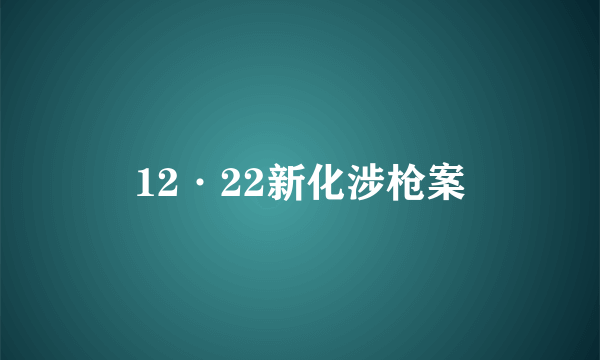 12·22新化涉枪案