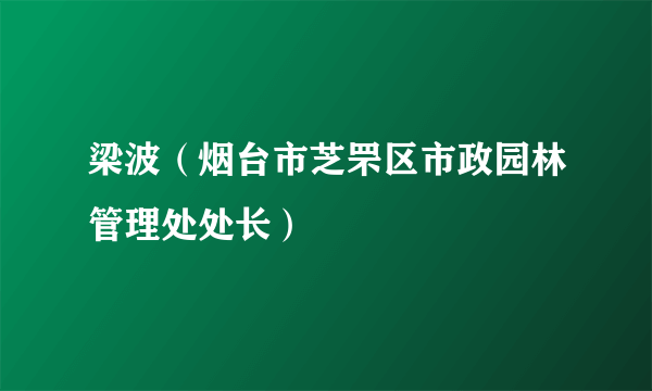 梁波（烟台市芝罘区市政园林管理处处长）