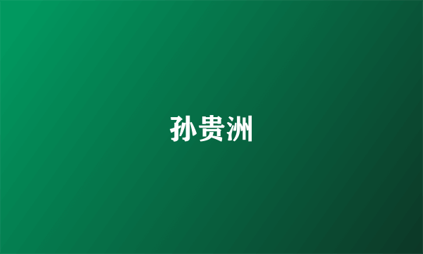 孙贵洲