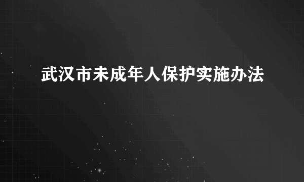 武汉市未成年人保护实施办法