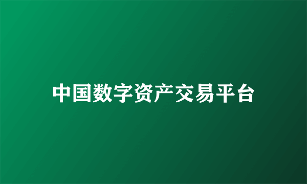 中国数字资产交易平台