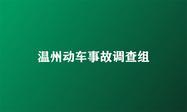 温州动车事故调查组