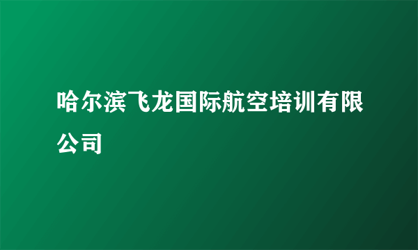 哈尔滨飞龙国际航空培训有限公司