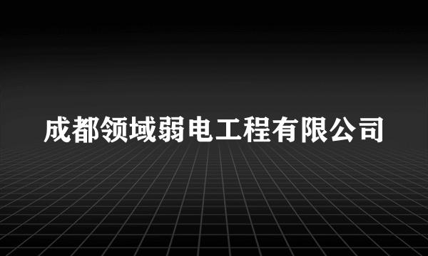 成都领域弱电工程有限公司