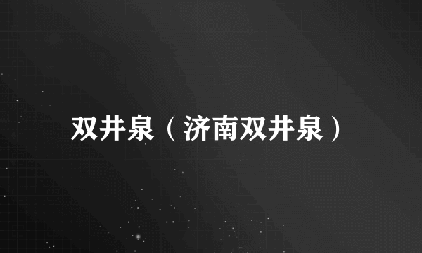 双井泉（济南双井泉）