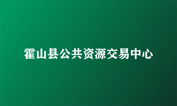 霍山县公共资源交易中心