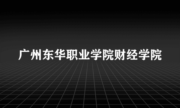 广州东华职业学院财经学院